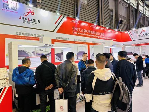JHX Laser showcased its leading  AI intelligent high-speed laser equipment at Shanghai Tex 2025